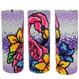 20oz Rhinestone Tumbler Flamingo